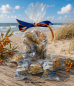 Preview: Gemischte Tüte: 10 x plattkeks in Cellophantüte mit blauem & orangem Schleifenband 60 g.
