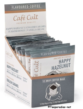 Café Cult: Mix Box Drip Coffee Bags Flavoured Coffee 4 varieties of 3 sachets of 10 g each  = 120 g.