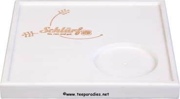 Schlürf Tee-Tablett Quadratisch mit Branding