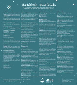 Tee-Adventskalender „Teegenüsse“ Kalender 2026/2027 - 360 g.