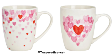 Porzellanbecher 'Hearts' 360 ml, 2-fach sort. (Set = 2 Becher)