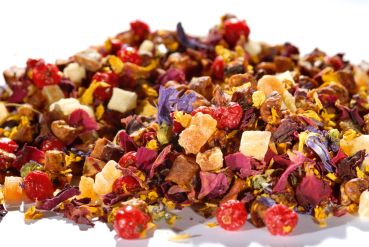 Früchtetee-Präsent: „Das Tee-Tütchen mit Aufkleber Ihrer Wahl“ 50 g.