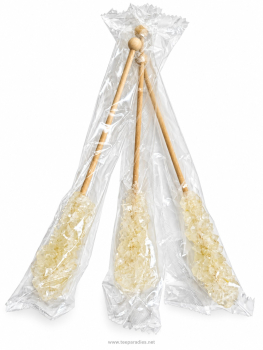 50 x Kandis-Sticks weiß "einzeln verpackt" Kandissticks Zuckerstangen