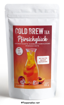 COLD BREW: 1836 Tea - Schwarzteemischung Pfirsichglück [Pfirsich-Note] aromatisierter Cold Brew Tüte à 100 g.
