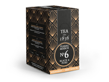 1836: Teabag Mixbox No. 6 Black & Pure 3 x 4 Kannenbeutel sortiert 36 g.
