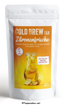 COLD BREW: 1836 Tea - Früchteteemischung Zitronenfrische [Zitronen-Note] aromatisierter Cold Brew Tüte à 100 g