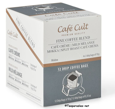 Preview: Café Cult: Mix Box Drip Coffee Bags Fine Blend Kaffee 4 Sorten je 3 Sachets à 10 g = 120 g.