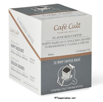 Preview: Café Cult: Mix Box Drip Coffee Bags Flavoured Coffee 4 varieties of 3 sachets of 10 g each  = 120 g.
