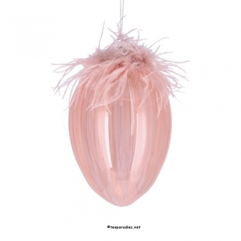 Glas Ei "Tuffi" zum Hängen rosa