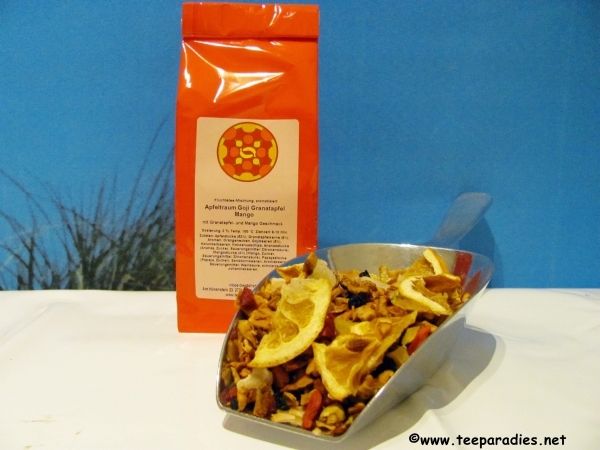 Früchtetee: Apfeltraum Goji Granatapfel Mango