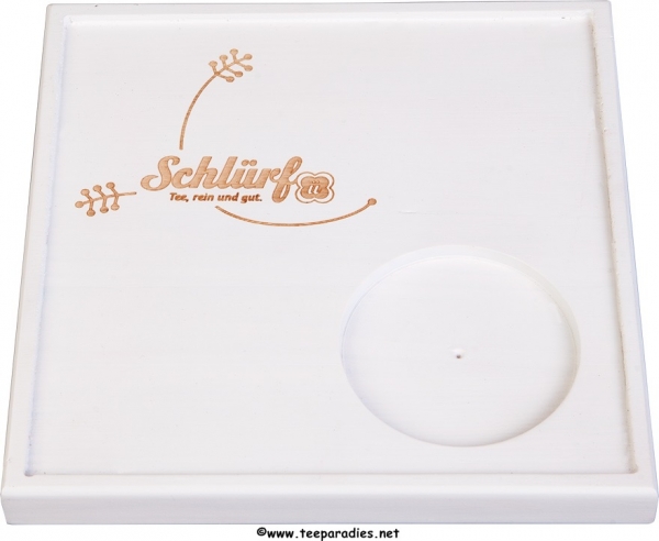 Schlürf Tee-Tablett Quadratisch mit Branding