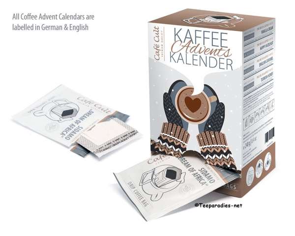 Kaffee-Adventskalender „Handwärmer“ mit 2026/2027 - 24 Drip Coffee Bags 240 g.
