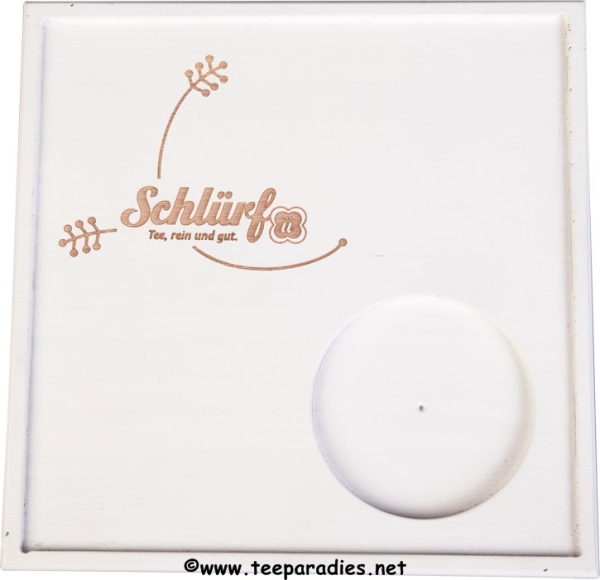 Schlürf Tee-Tablett Quadratisch mit Branding