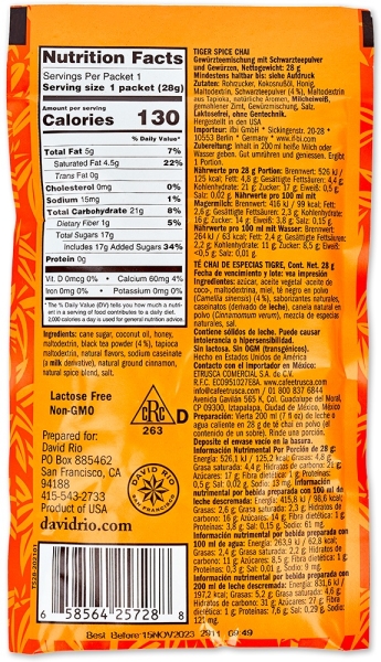 David Rio Chai Sachets 35 g. "Tiger Spice"