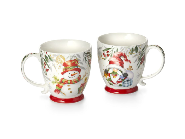 Mug "Santa & Snowi" New Bone China, 2 assorted, each in gift box 0.45 l H 10.4 cm, Ø 8.5 cm