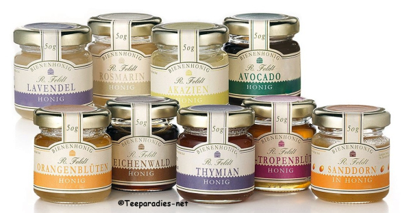 Set of Honey 9 assorted, Set à 9 glasses à 50 gramm – 450 g.
