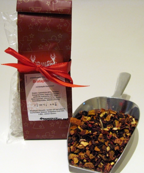 Bratapfel Tee® 100g. mit 1 weißem Kandisstick