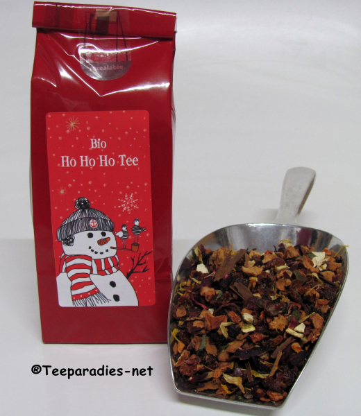 Weihnachtsgeschenkbox "Ho Ho Ho" Tee & Kandissticks im Set: