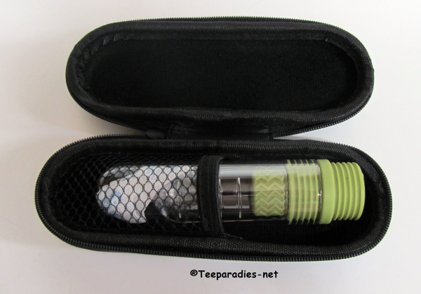 Tea - Infuser Filter to Go "Maha", Glassieb mit Silikon im schwarzen edlen Etui