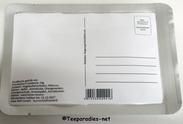 Teepostkarte „Frohe Weihnachten“