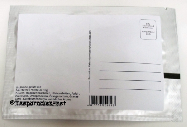 Teepostkarte „Frohe Weihnachten mit Winterlandschaft-Motiv“