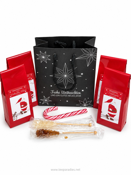 Teepräsent „Winterromantik" 4-fach sortiert 4 Tee-Tütchen - Set