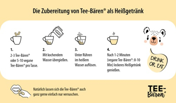 Tee-Bären® Mango n‘ Friends, 100 g. mit Mango-Blutorangengeschmack glutenfrei im Tütchen mit Schleife