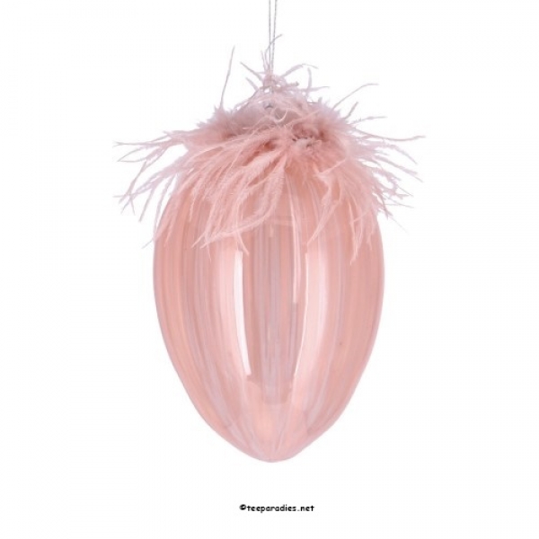 Glas Ei "Tuffi" zum Hängen rosa