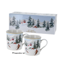 Geschenkset: Porzellanbecher 'Chalet' 300 ml, Set à 2 St